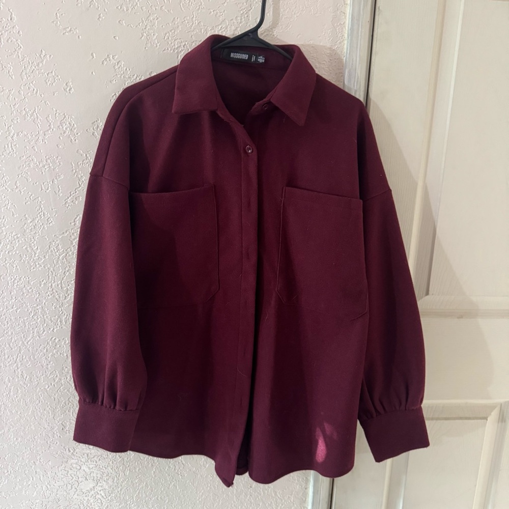 Missguided Burgundy Shacket Size 2